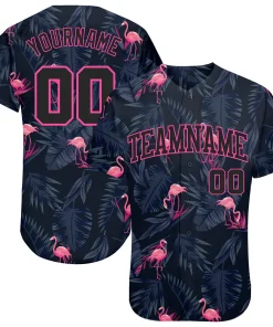Personalized 3D Pattern Design Hawaii Flamingo Navy Pink Custom Name Number Sublimation Uniform