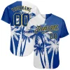 Personalized Blue White 3D Pattern Design Hawaii Coconut Trees Custom Name Number Sublimation Uniform