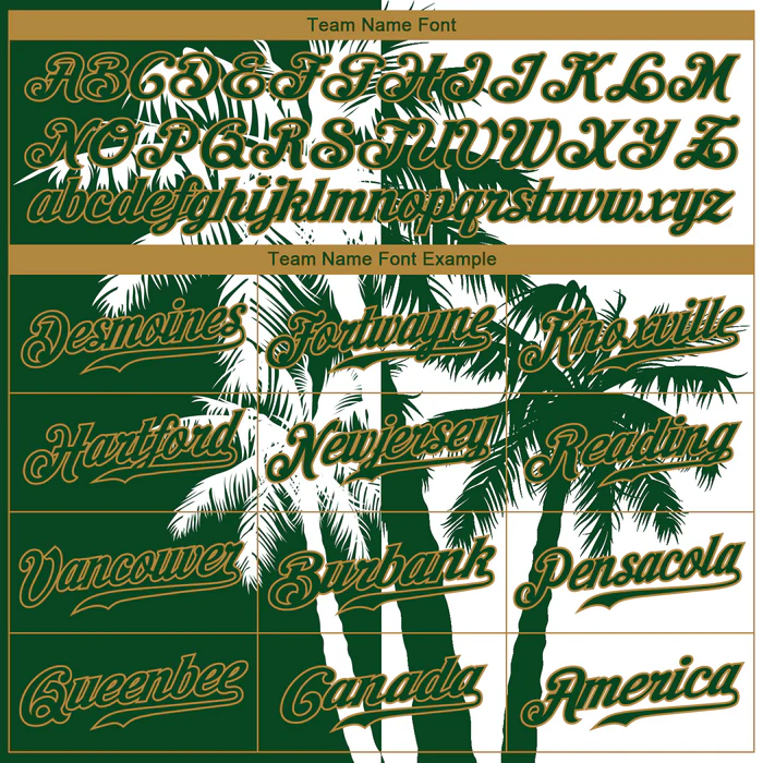 Personalized Green White Hawaii Coconut Trees Custom Name Number Sublimation Uniform - Image 6