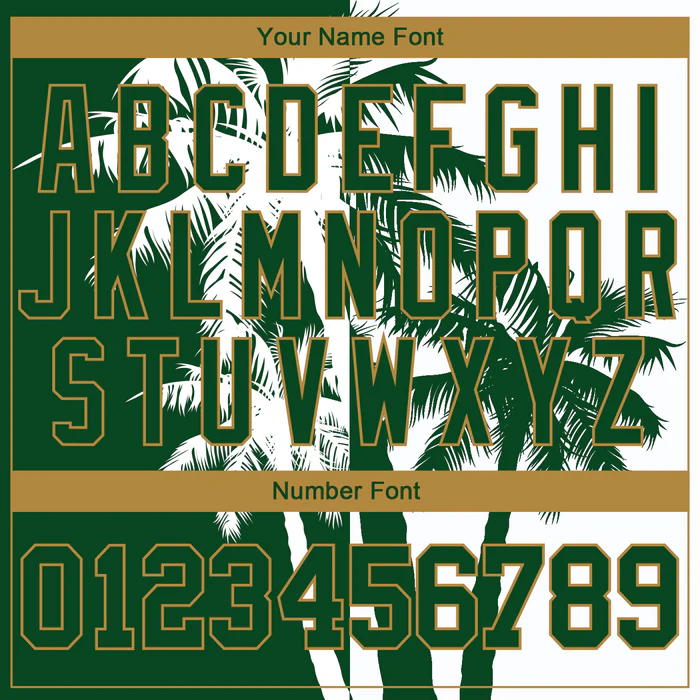 Personalized Green White Hawaii Coconut Trees Custom Name Number Sublimation Uniform - Image 5