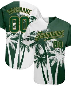 Personalized Green White Hawaii Coconut Trees Custom Name Number Sublimation Uniform