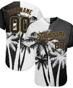 Personalized 3D Pattern Design Hawaii Coconut Trees Black White Custom Name Number Sublimation Uniform