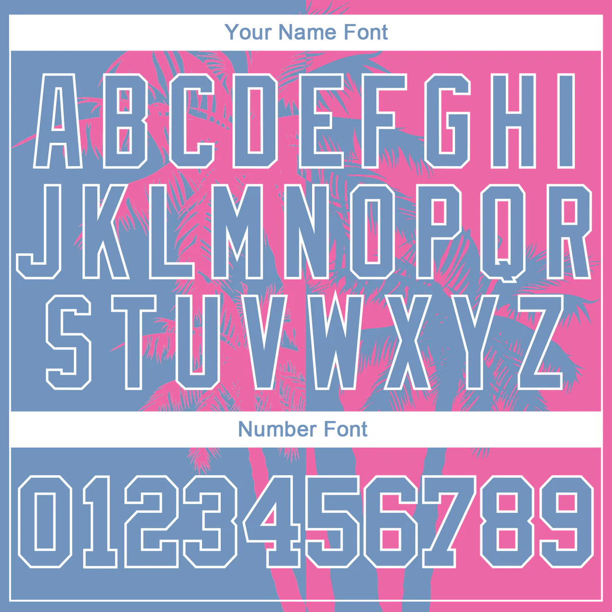 Personalized 3D Pattern Design Hawaii Coconut Trees Pink Blue Custom Name Number Sublimation Uniform - Image 5