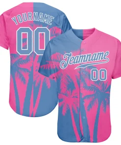Personalized 3D Pattern Design Hawaii Coconut Trees Pink Blue Custom Name Number Sublimation Uniform