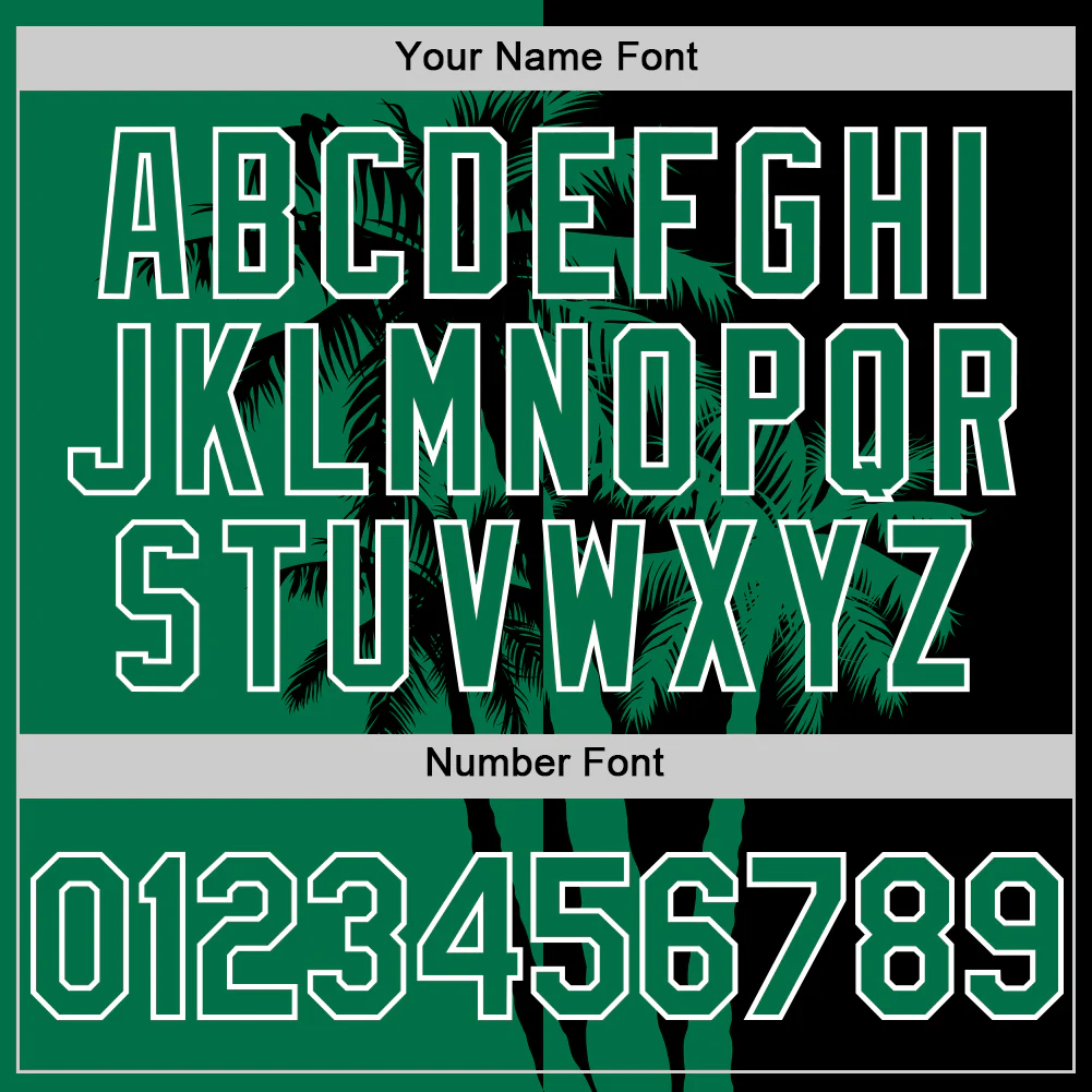 Personalized Black Green Hawaii Palm Trees Tropical Custom Name Number Sublimation Uniform - Image 5
