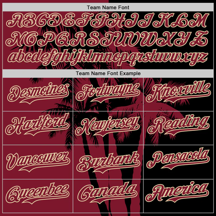 Personalized Black Crimson Hawaii Palm Trees Tropical Custom Name Number Sublimation Uniform - Image 6