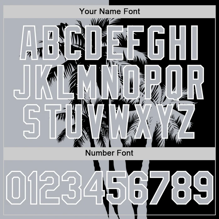 Personalized Black Grey Hawaii Palm Trees Tropical Custom Name Number Sublimation Uniform - Image 5