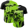 Personalized Black Neon Green Hawaii Palm Trees Tropical Custom Name Number Sublimation Uniform