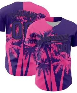 Personalized Purple Pink Hawaii Palm Trees Tropical Custom Name Number Sublimation Uniform