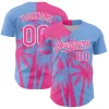 Personalized Blue Pink Hawaii Palm Trees Tropical Coconut Custom Name Number Sublimation Uniform