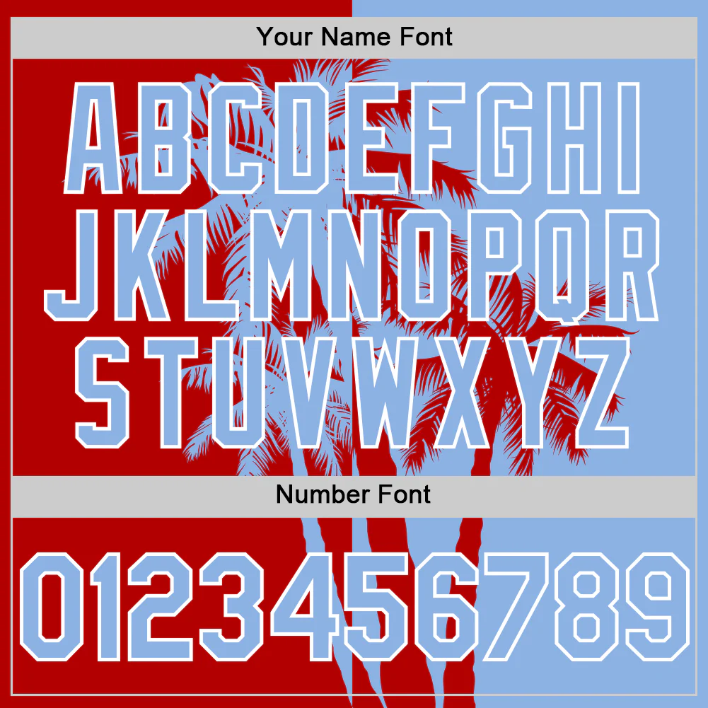 Personalized Blue Red Hawaii Palm Trees Tropical Coconut Custom Name Number Sublimation Uniform - Image 5
