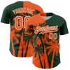 Personalized Green Orange Hawaii Palm Trees Tropical Coconut Custom Name Number Sublimation Uniform