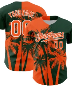 Personalized Green Orange Hawaii Palm Trees Tropical Coconut Custom Name Number Sublimation Uniform
