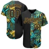 Personalized Black Gold 3D Pattern Design Hawaii Tropical Palm Leaves Custom Name Number Sublimation Uniform