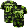 Personalized Black Neon Green Hawaii Palm Leaves Custom Name Number Sublimation Uniform