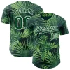 Personalized Green 3D Hawaii Palm Leaves Custom Name Number Sublimation Uniform