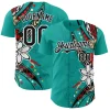 Personalized Teal Black White 3D Hawaii Flower Custom Name Number Sublimation Uniform