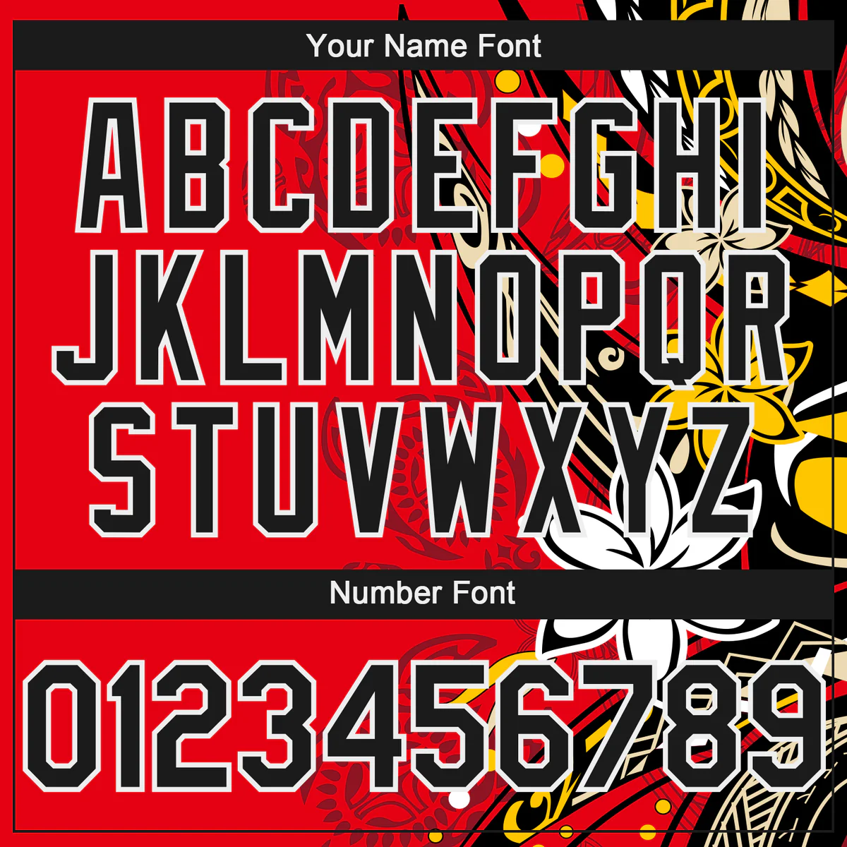 Personalized Red Black White 3D Hawaii Flower Custom Name Number Sublimation Uniform - Image 5