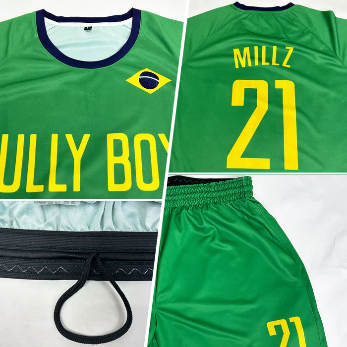 Personalized Soccer Jersey Kelly Green Yellow Brazilian Flag Custom Name Number Sublimation Uniform - Image 7