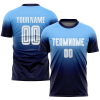 Custom Soccer Jersey Light Blue Navy Fade Gradient – Personalized Name & Number Sublimated Uniform