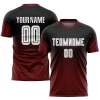 Personalized Soccer Jersey Crimson Black Fade Gradient Custom Name and Number Sublimation Uniform