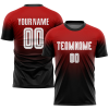 Custom Soccer Jersey Red Black Fade Gradient – Personalized Name & Number Sublimated Uniform