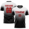 Personalized Soccer Jersey Black Crimson Fade Gradient Custom Name and Number Sublimation Uniform