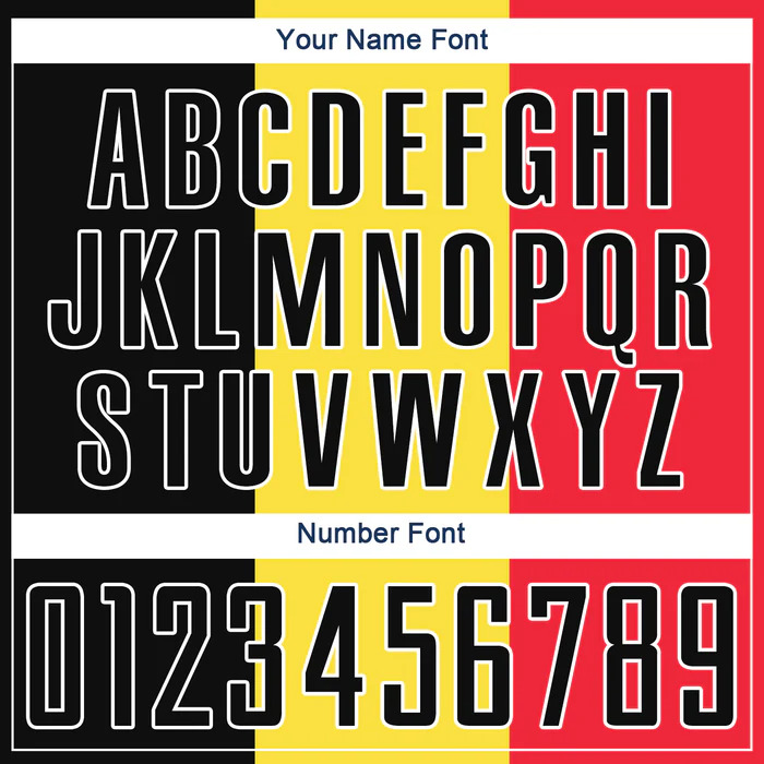 Personalized Soccer Jersey Gold Black Red Sublimation Belgian Flag Custom Name and Number Uniform - Image 5
