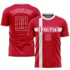 Personalized Soccer Jersey Red White Danish Flag Custom Name Number Sublimation Uniform