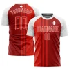 Personalized Soccer Jersey Red White Swiss Flag Custom Name Number Sublimation Uniform