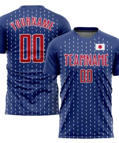 Personalized Soccer Jersey Royal Red Japanese Flag Custom Name and Number Sublimation Uniform