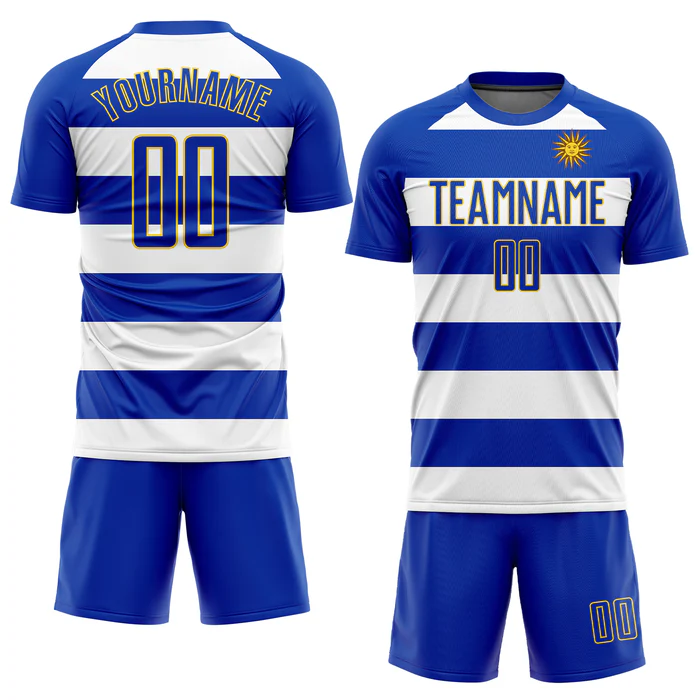 Personalized Soccer Jersey Blue White Uruguayan Flag Custom Name Number Sublimation Uniform - Image 3