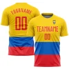 Personalized Soccer Jersey Gold Red Royal Sublimation Ecuador Flag Custom Name Number Uniform