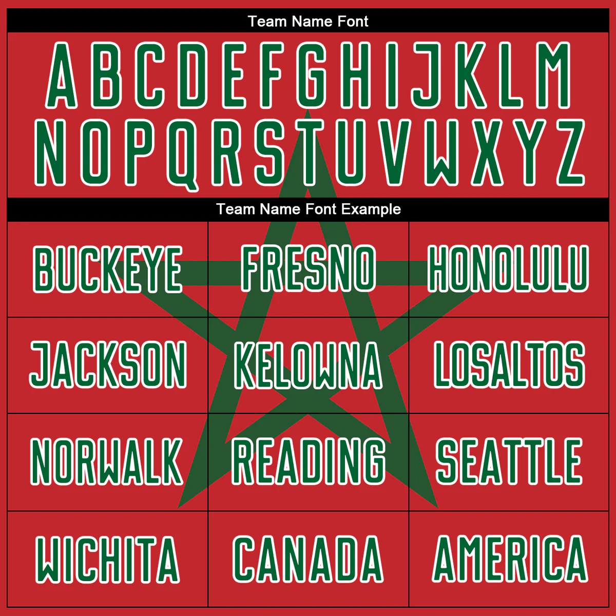Personalized Soccer Jersey Kelly Green Red Moroccan Flag Custom Name Number Sublimation Uniform - Image 6