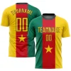 Personalized Soccer Jersey Red Green Gold Cameroonian Flag Custom Name Number Sublimation Uniform