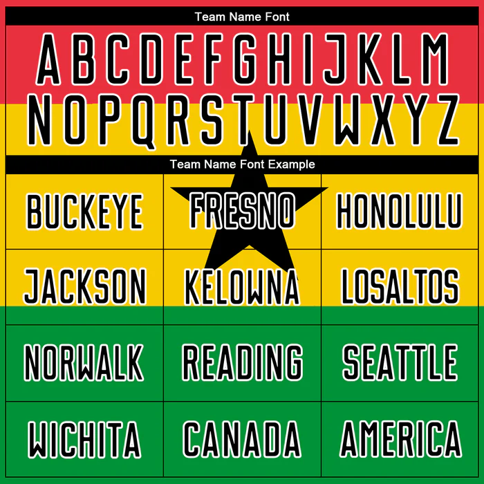 Personalized Soccer Jersey Red Gold Green Sublimation Ghanaian Flag Custom Name Number Uniform - Image 3