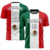 Personalized Soccer Jersey Red White Green Mexican Flag Custom Name Number Sublimation Uniform