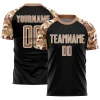 Personalized Soccer Jersey Black Old Gold Camouflage Custom Name Number Uniform