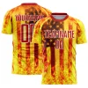 Personalized Soccer Jersey Yellow Red American Flag Flame Custom Name Number Uniform