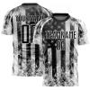 Personalized Soccer Jersey Black Gray White American Flag Flame Custom Name Number Sublimation Uniform