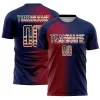 Personalized Soccer Jersey Navy Vintage USA Flag Maroon Custom Name Number Uniform