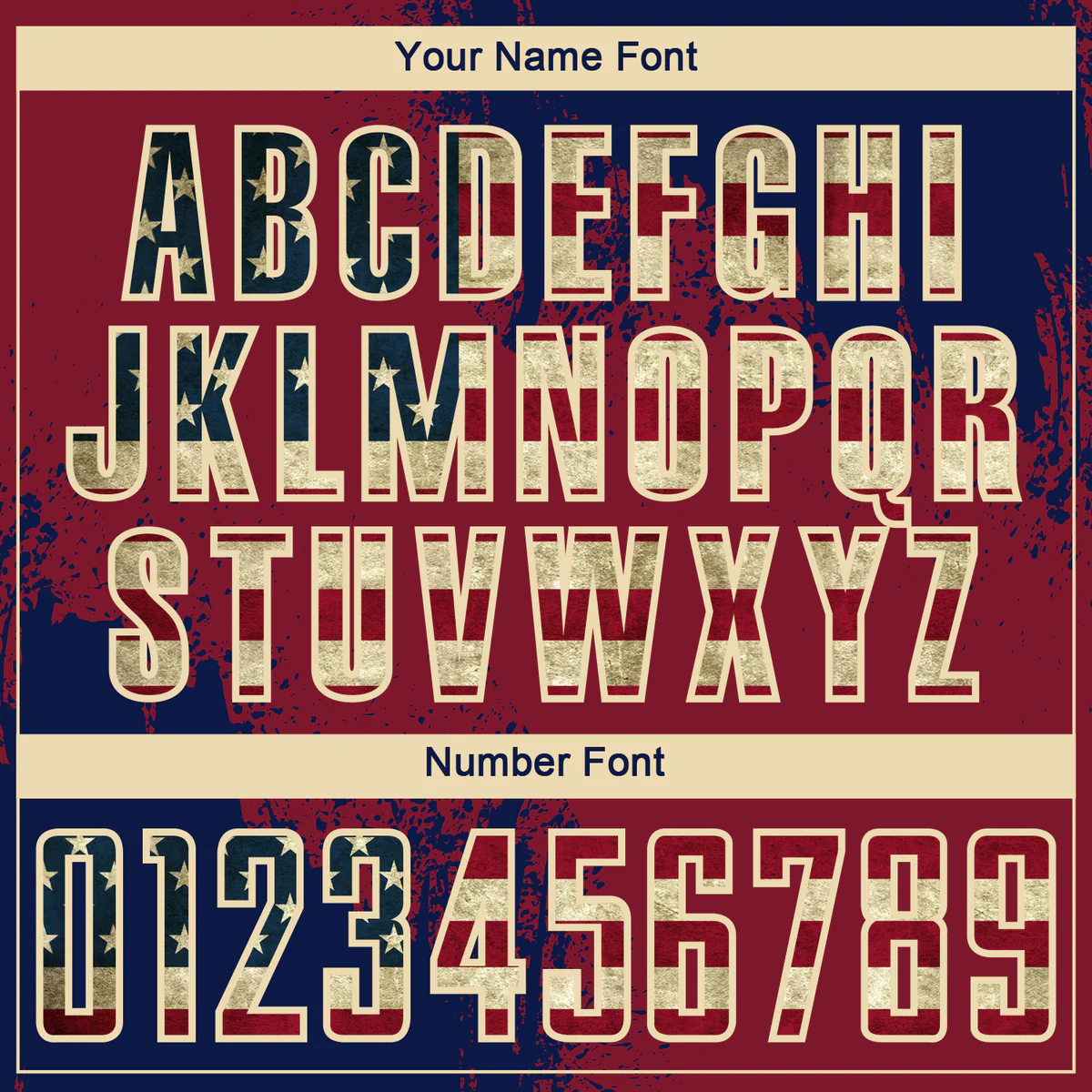 Personalized Soccer Jersey Crimson Vintage USA Flag Navy Cream Abstract Brush Stroke Custom Uniform - Image 5