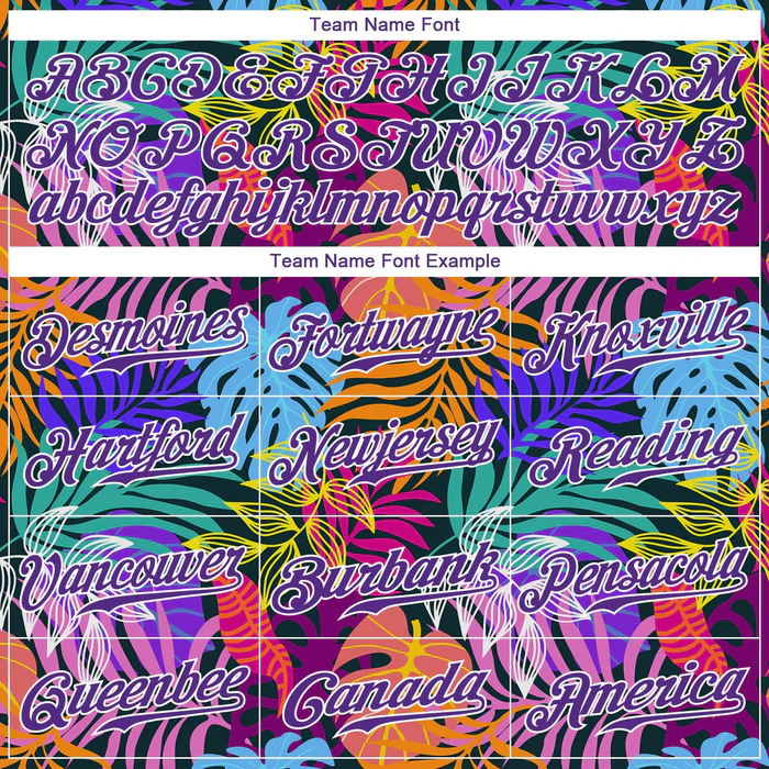 Personalized Purple 3D Pattern Design Hawaii Palm Trees Custom Name Number Sublimation Uniform - Image 6