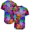 Personalized Purple 3D Pattern Design Hawaii Palm Trees Custom Name Number Sublimation Uniform