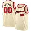 Custom Cream Navy-Gold Classic Tops Athletic Basketball Jersey