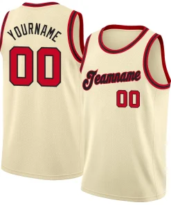 Custom Cream Navy-Gold Classic Tops Athletic Basketball Jersey