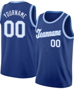 Custom Royal White-Light Blue Classic Tops Athletic Basketball Jersey