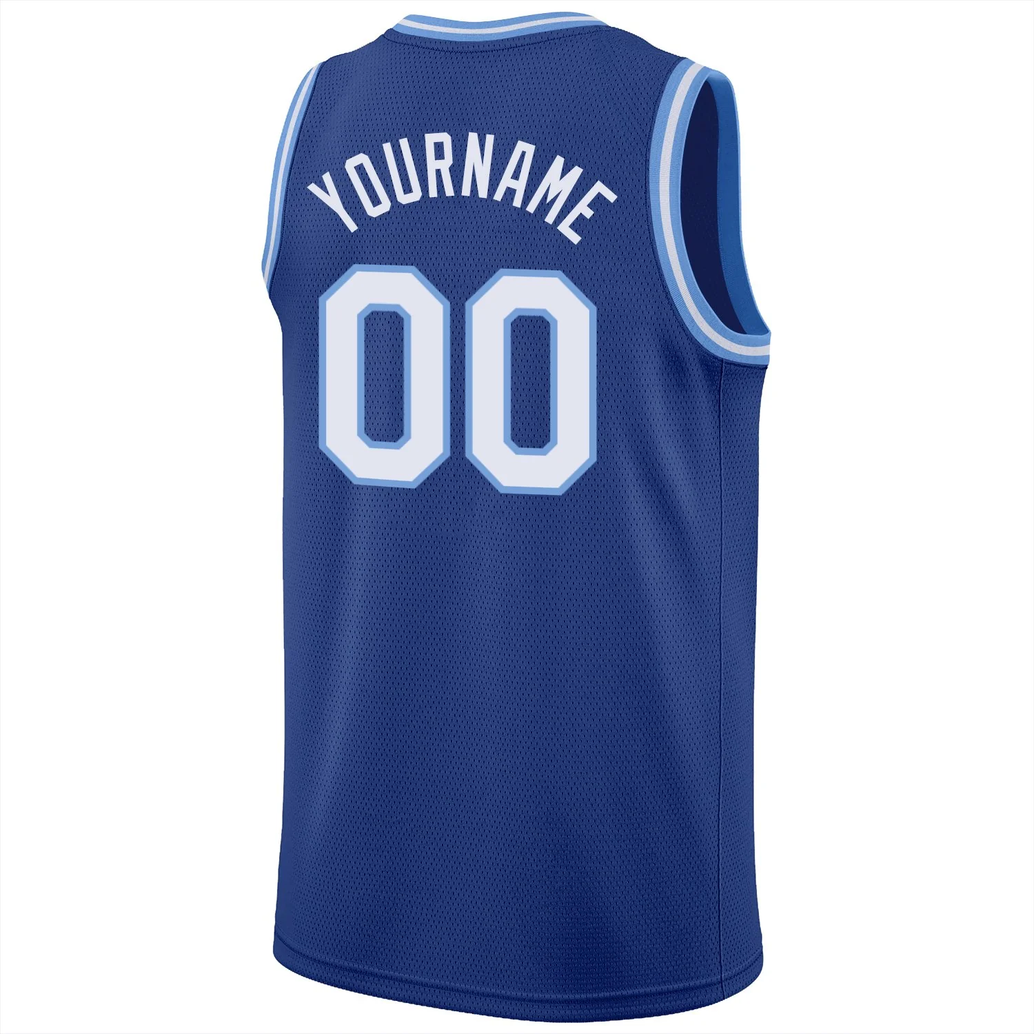 Custom Royal White-Light Blue Classic Tops Athletic Basketball Jersey - Image 6