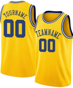 Custom Yellow Royal-White Classic Tops Mesh Sport Basketball Jersey