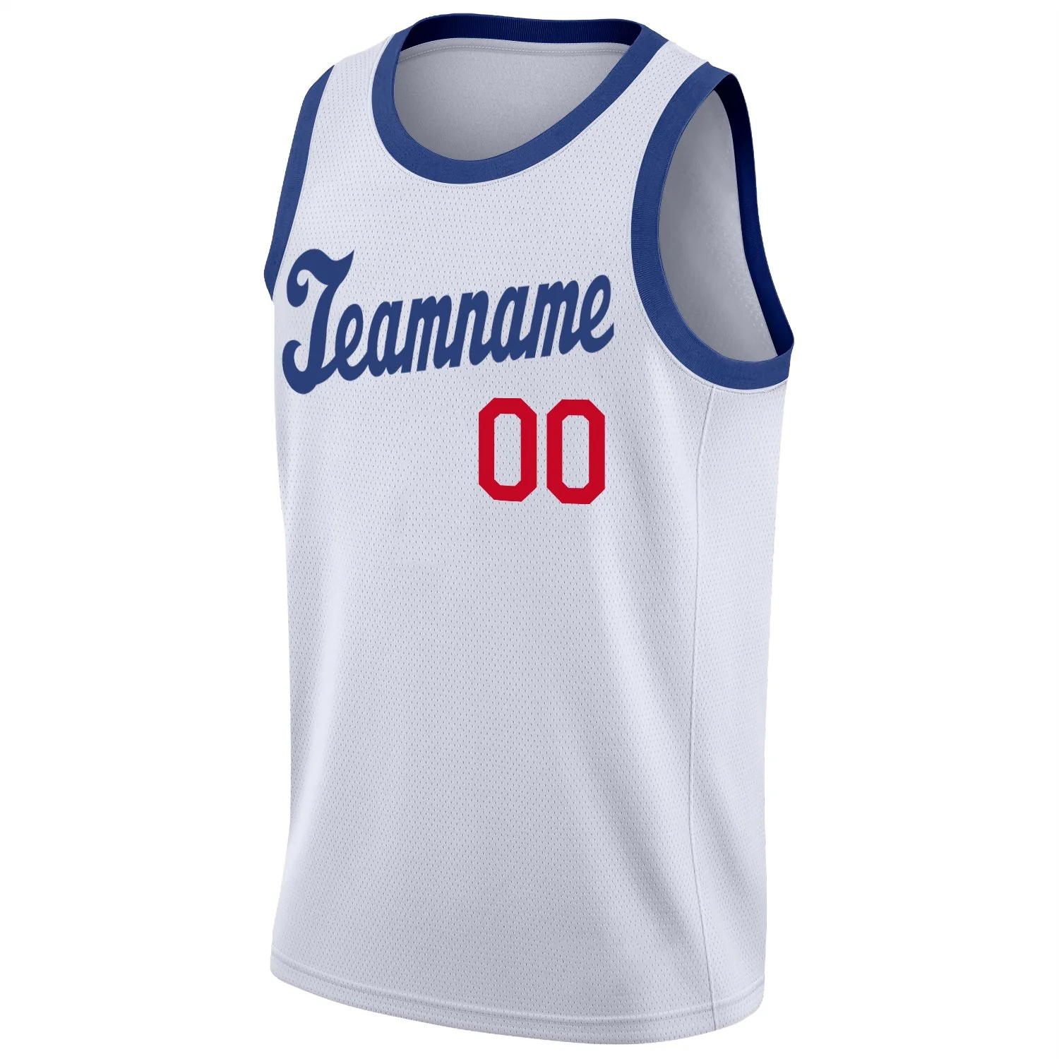 Custom White Royal-Red Classic Tops Men/Boy Basketball Jersey - Image 5